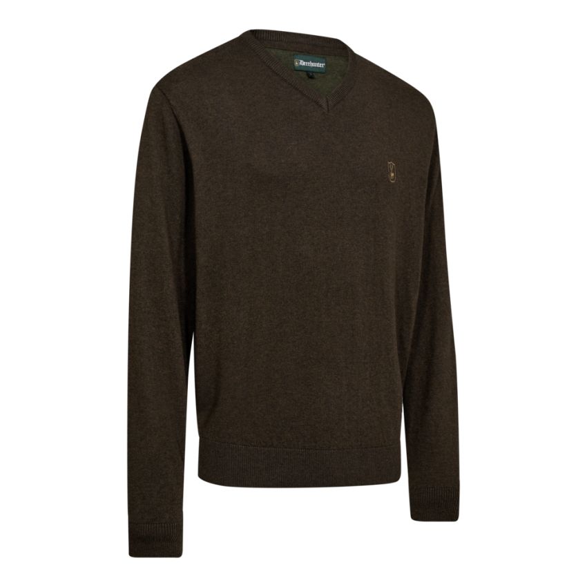 Hlavný obrázok  Deerhunter Harrington V-neck Knit brown sveter 8118