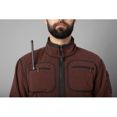 Härkila Kamko obojstranná fleece bunda Green/Bordeaux 