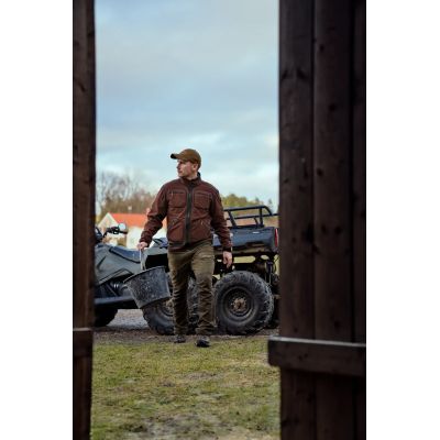Härkila Kamko obojstranná fleece bunda Green/Bordeaux 