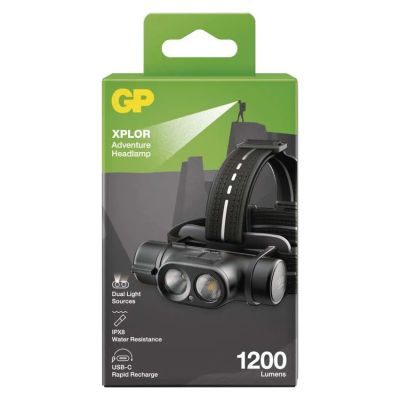 LED nabíjacia čelovka GP Xplor PHR19, 1200 lm