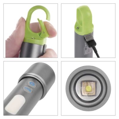LED nabíjacie ručné kovové svietidlo, 600 lm, 1 200 mAh P3118