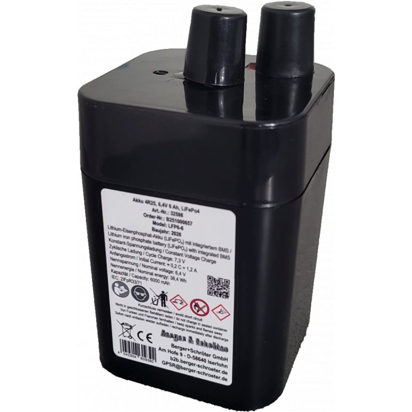 Hlavný obrázok Nabíjateľná batéria 4R25, 6,4V 6 Ah, LiFePo4