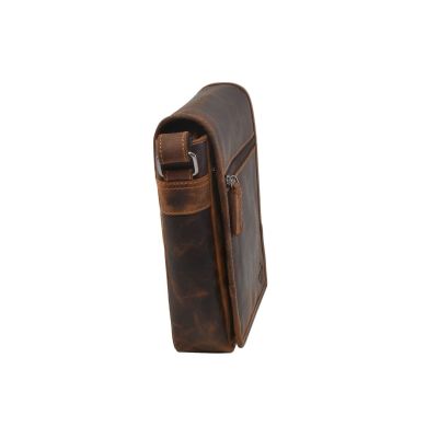 Pánske kožené crossbody tmavohnedý hunter 250906