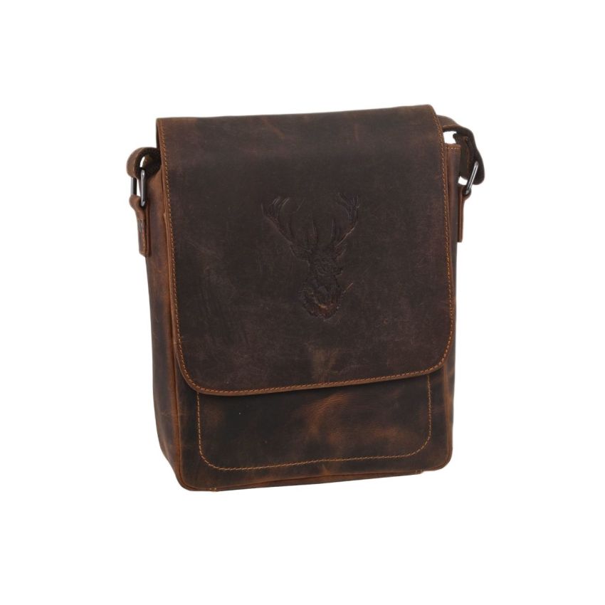 Hlavný obrázok Pánske kožené crossbody tmavohnedý hunter embos jeleň hlava 250909-20