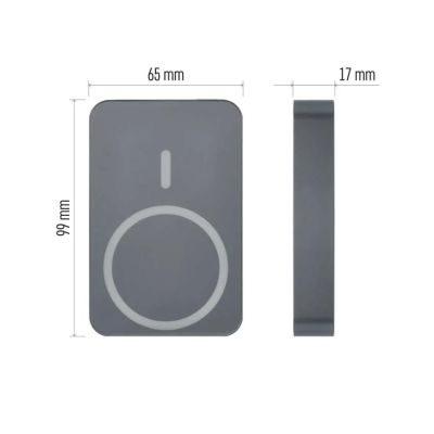 Power banka EMOS WI 1046, 10 000 mAh, 20 W+Wireless, šedá