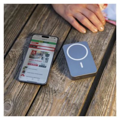 Power banka EMOS WI 1046, 10 000 mAh, 20 W+Wireless, šedá