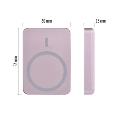 Power banka EMOS WI 522, 5 000 mAh, 20 W+Wireless, lososová