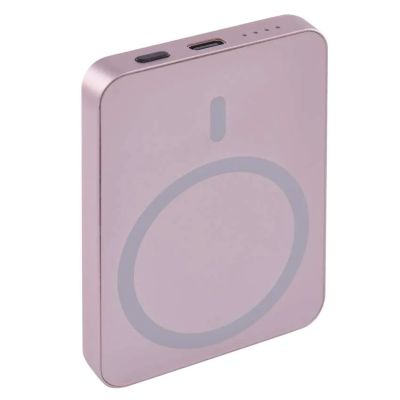 Power banka EMOS WI 522, 5 000 mAh, 20 W+Wireless, lososová