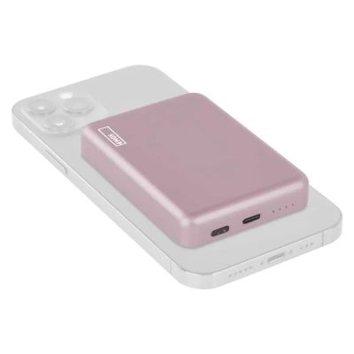 Power banka EMOS WI 522, 5 000 mAh, 20 W+Wireless, lososová
