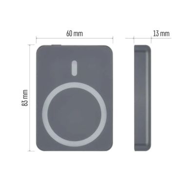 Power banka EMOS WI 522, 5 000 mAh, 20 W+Wireless, šedá