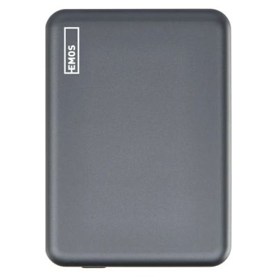 Power banka EMOS WI 522, 5 000 mAh, 20 W+Wireless, šedá
