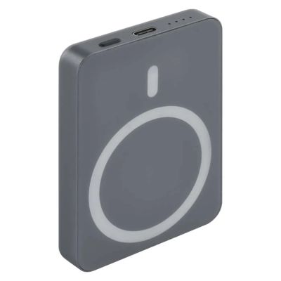 Power banka EMOS WI 522, 5 000 mAh, 20 W+Wireless, šedá