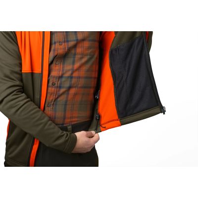 Seeland Elliot fleece mikina pine green/orange