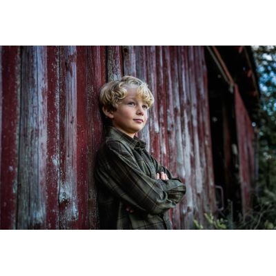 Seeland Glen Junior pine green/dark navy check flanelová košeľa