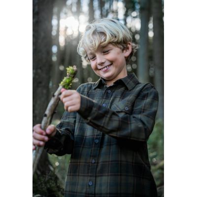 Seeland Glen Junior pine green/dark navy check flanelová košeľa