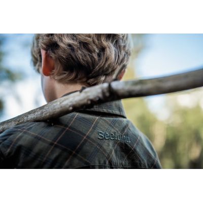 Seeland Glen Junior pine green/dark navy check flanelová košeľa