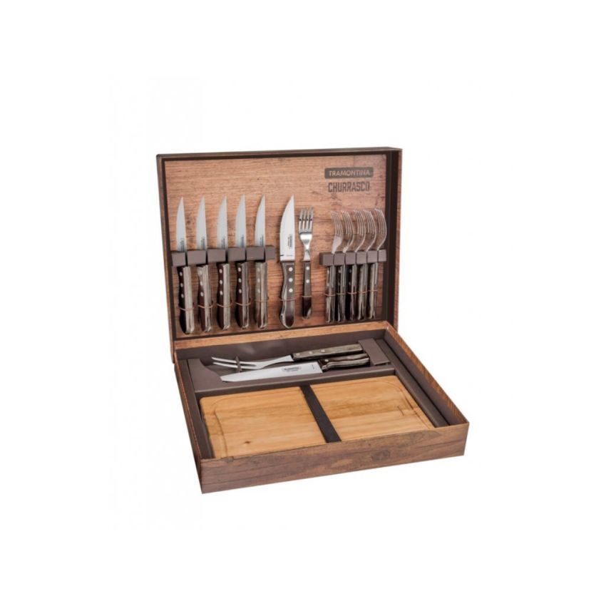 Hlavný obrázok Set príborov na grilovanie Tramontina Churrasco Polywood BBQ - 15 ks - hnedý  21198/970