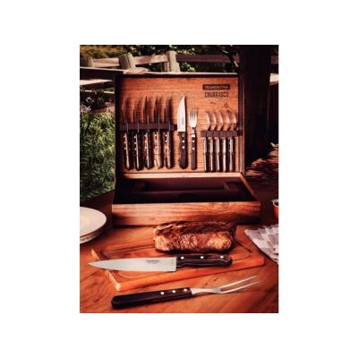 Set príborov na grilovanie Tramontina Churrasco Polywood BBQ - 15 ks - hnedý  21198/970